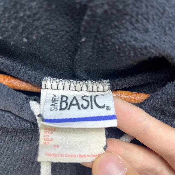 Vintage 90s Sun Faded Blank Black Hoodie 2XL - Picture 4 of 9